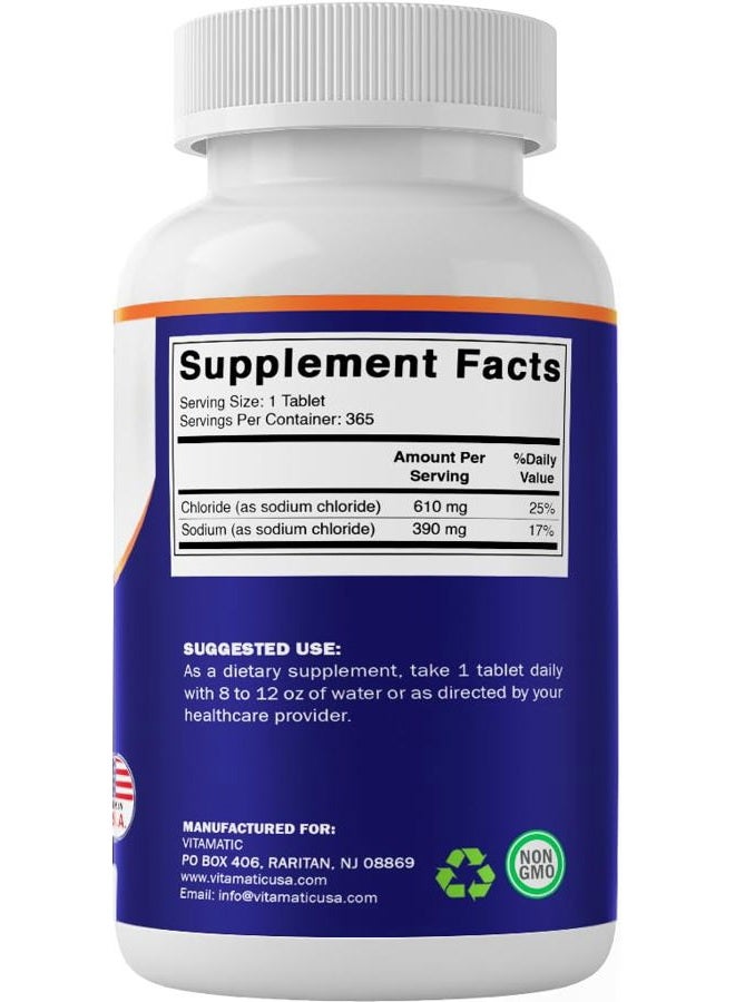 Vitamatic Sodium Chloride 1000mg – 365 Tablets Electrolyte Replenisher & Hydration Support – Non-GMO, Gluten-Free - Image 4